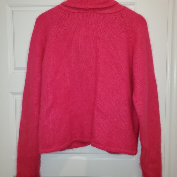 TOGETHER V neck knit cardigan fuxia sweater Size 12 - 14 - Picture 3 of 3